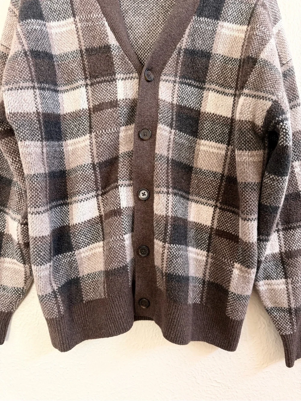 Abercrombie oversized brown plaid cardigan